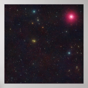 Klustret Wide Fält View Constellation Cetus Star C Poster