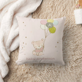 klutskålsballongen Girly Monogram Baby Kids Kudde