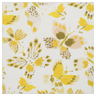 KLUTTERFLIES Gult Butterfly Print Tyg