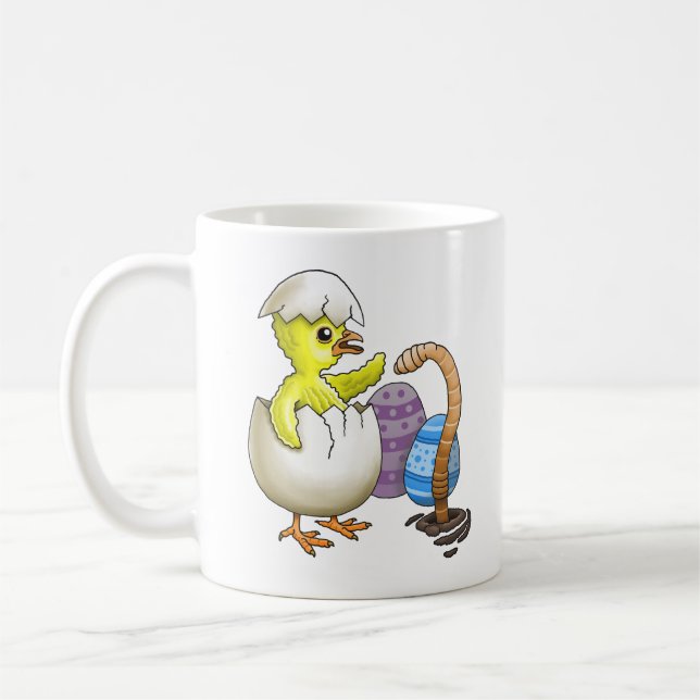 Kluven påskkyckling kaffemugg (Vänster)