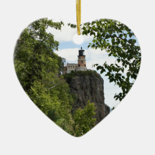 Kluven stenfyr 2 julgransprydnad keramik