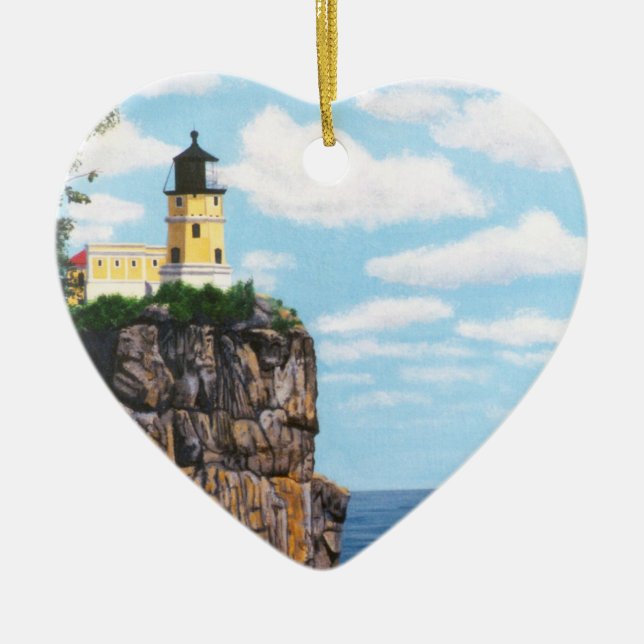 Kluven stenfyr julgransprydnad keramik (Framsidan)