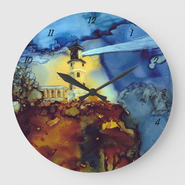 Kluven stenfyr på natten stor klocka (Framsida)