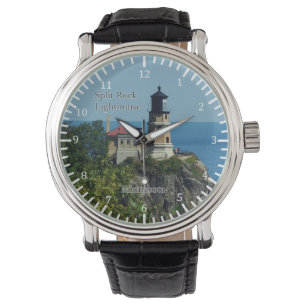 Kluven stenfyrklocka armbandsur