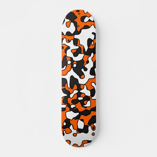 Kluvet orange Camo däck Old School Skateboard Bräda 18 Cm (Framsida)