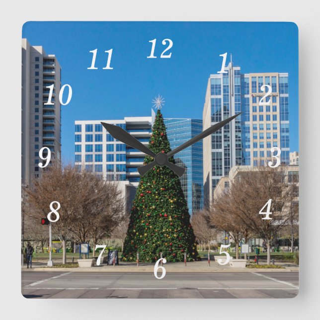 Klyde Warren Dallas jul Wall Clock Fyrkantig Klocka (Framsida)
