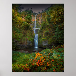 Klyfta för Multnomah nedgångar Columbia River, Poster