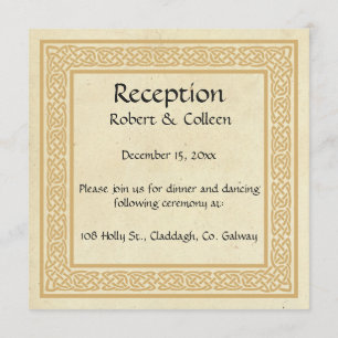Klytisk design med Claddagh Wedding Reception. Inbjudningar