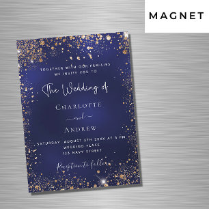 Klyxen guld glitter bröllop magnetisk inbjudningskort