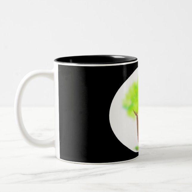 km tree painting mug Två-Tonad mugg (Vänster)