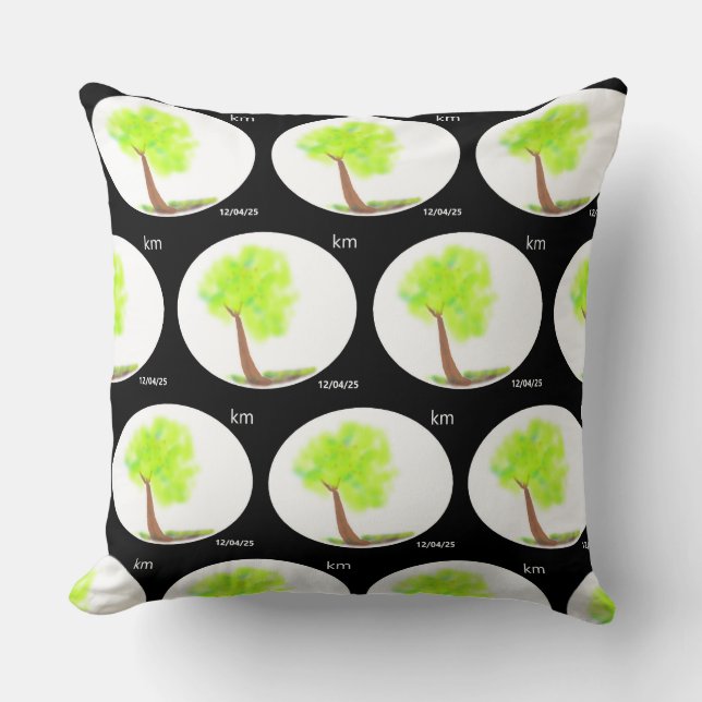 km tree painting pillow kudde (Framsida)