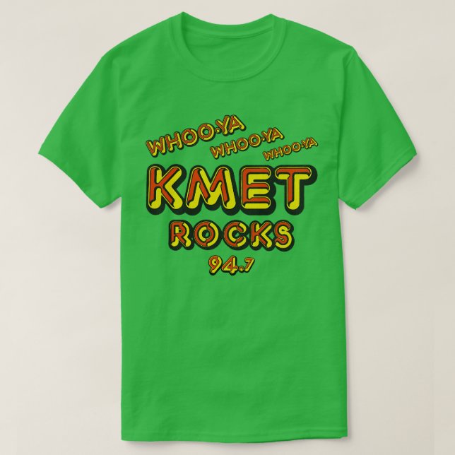 KMET Sten Retro Defunct Los Angeles Radio Station T Shirt (Design framsida)