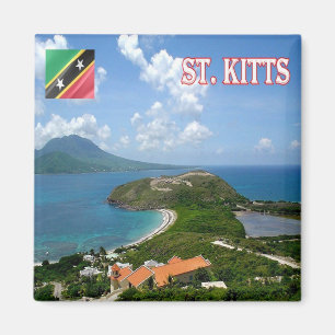 KN - Saint Kitts och Nevis - Saint Kitts View Magnet