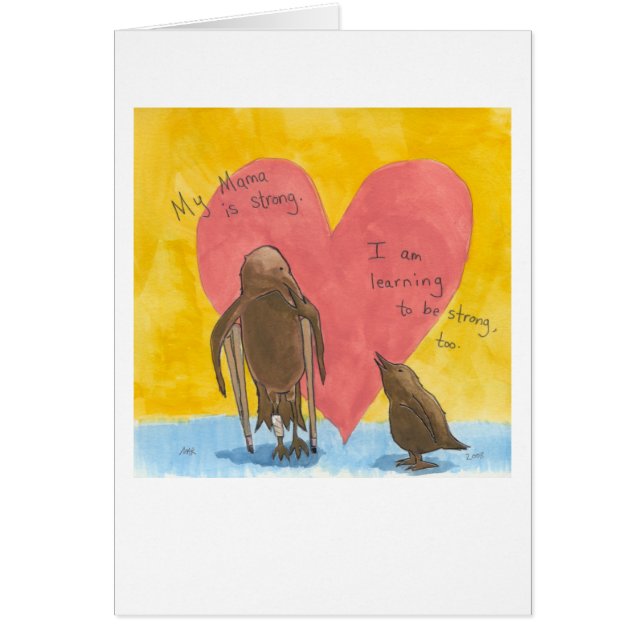 Knäa konst för fåglar för kurage för hälsningskort (Framsidan)