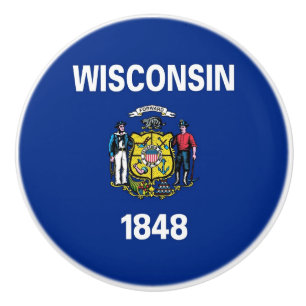 Knabbdragning med flagga av Wisconsin State Knopp