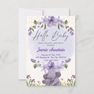 Knäck inbjudan till babyduschkort för djur