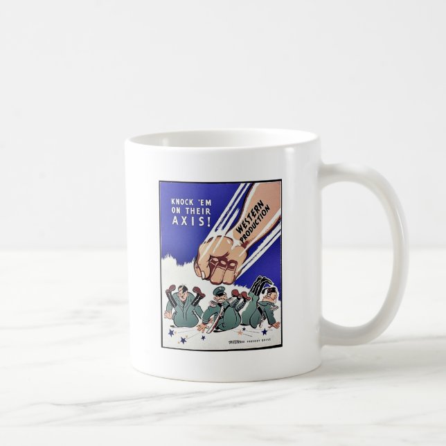 Knacka dem på deras axel, western produktion kaffemugg (Höger)