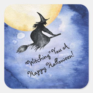 Knacka dig en Happy halloween Fyrkantigt Klistermärke