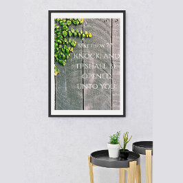 Knacka Och Dörren Kommer Att Öppnas KJV Bibelvers Poster