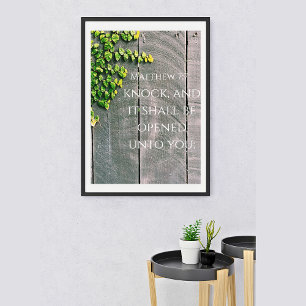 Knacka Och Dörren Kommer Att Öppnas KJV Bibelvers Poster