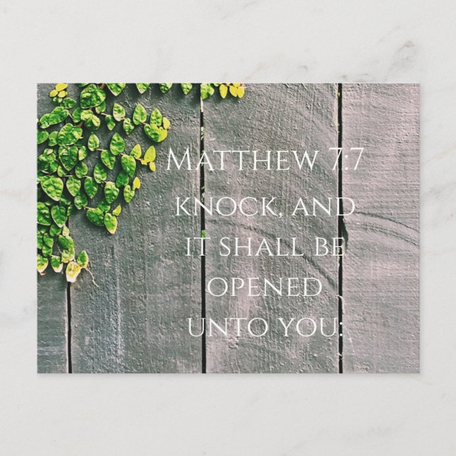 Knacka Och Dörren Kommer Att Öppnas Tillfriskna  Vykort (Framsida)
