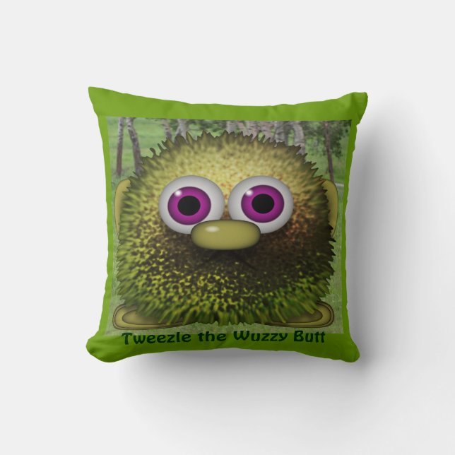 Knacka på Cute Wuzzy Butt Cushion för barn Room Kudde (Framsida)