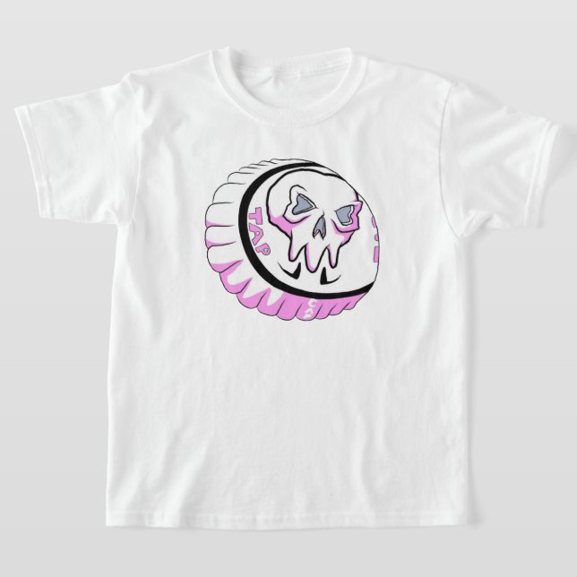 Knacka på Rosa Skull-etikett T Shirt (Laydown)