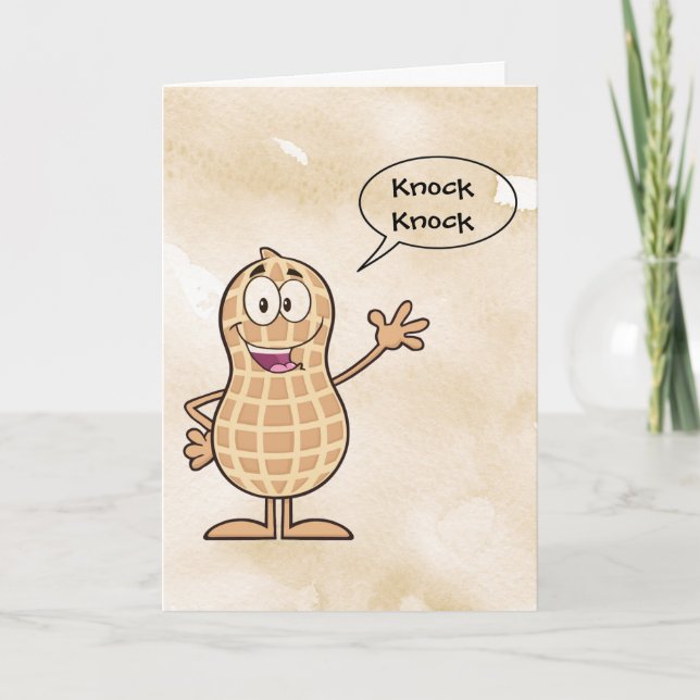 Knacka på vem som är där? Kort för hälsning (Framsida)