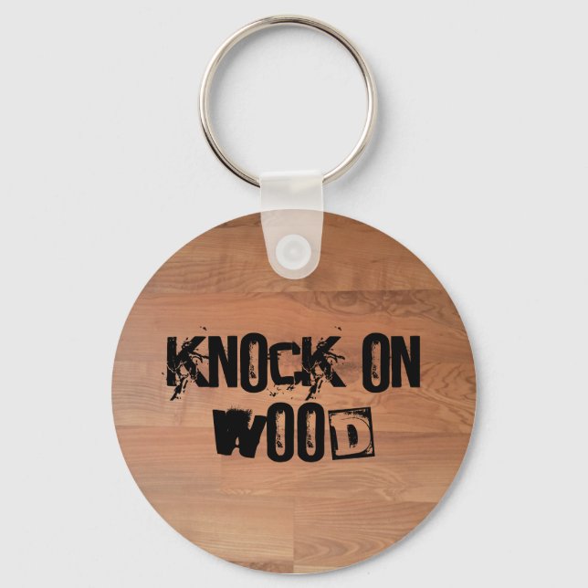 Knacka på Wood Keychain Nyckelring (Framsida)