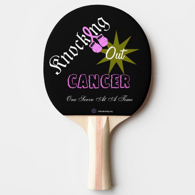 Knacka ut cancer paddla - bröstcancerhandskar pingisracket (Framsidan)