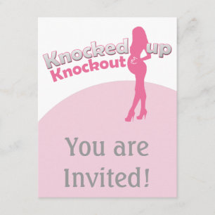Knackas upp knockout- baby shower Mamma-till- Inbjudningar