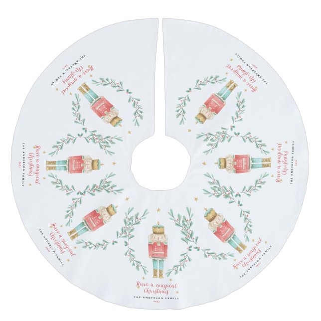 Knäckervattenfärg botanisk söt jul julgransmatta borstad polyester (Framsidan)