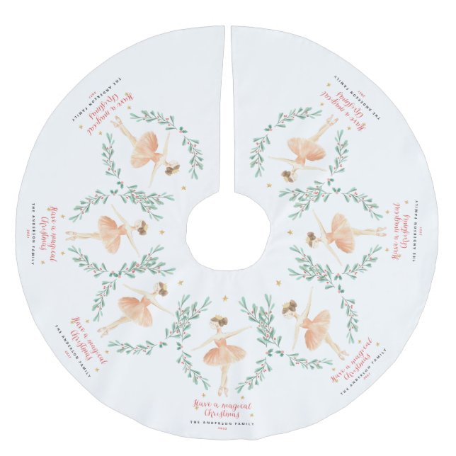 Knäckervattenfärg botanisk söt jul julgransmatta borstad polyester (Framsidan)