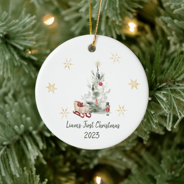 Knäckervattenfärg botanisk söt jul julgransprydnad keramik (Träd)