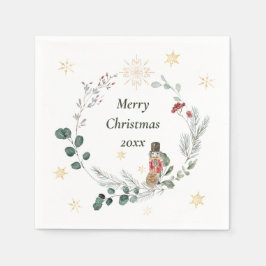 Knäckervattenfärg botanisk söt jul pappersservett
