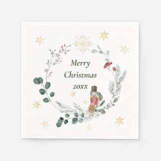 Knäckervattenfärg botanisk söt jul pappersservett