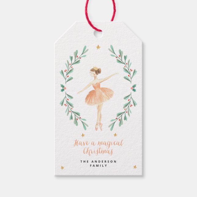 Knäckervattenfärg botaniskt sött julgryt presentetikett (Framsidan)