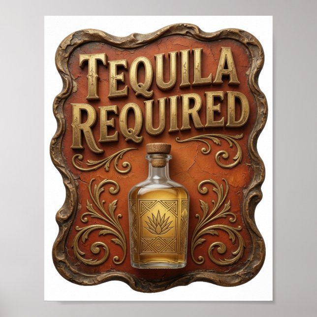 Knackig Gold TEQUILA KRÄVS Poster (Framsidan)