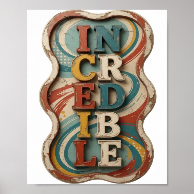 Knackig Gul OTROLIG Djärv Design Poster (Framsidan)