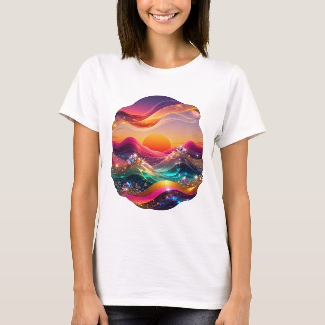 Knackig Silver SOLNED STRAND Citat T-shirt (Framsida)