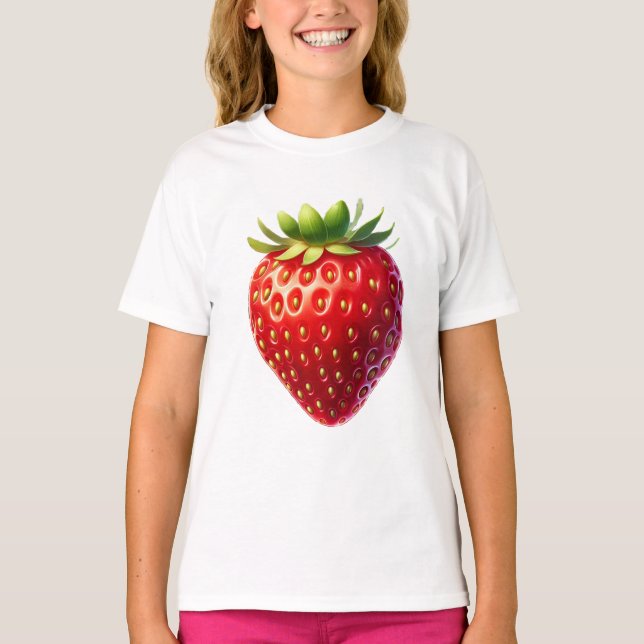 Knackige Erdbeere T Shirt (Framsida)