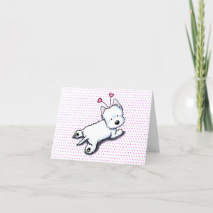 Knäckligt Westiine Valentine Note Card Helgkort
