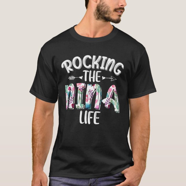 Knäckning av Nina Life New Grandma Mor T Shirt (Framsida)