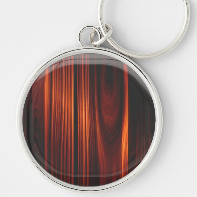 Knackning på Wood Keychain Rund Silverfärgad Nyckelring (Framsidan)