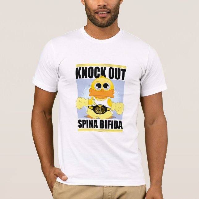 Knackning ut Bifida Spina Tee Shirt (Framsida)