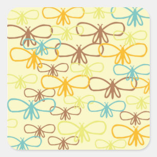 Knäckor av typen Whimsical Dragonfly Line Art Butt Fyrkantigt Klistermärke
