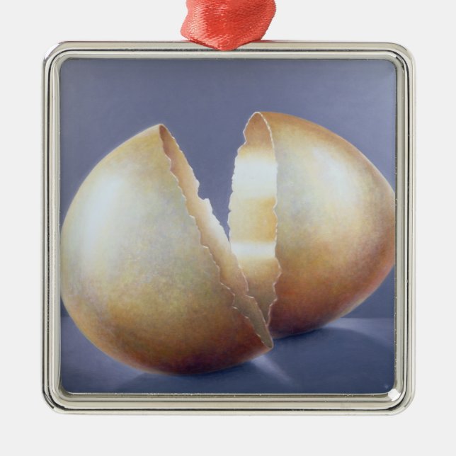 Knäckt bronsåldernägg julgransprydnad metall (Framsidan)