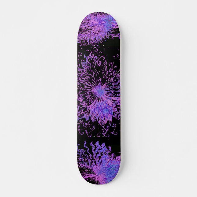 Knäckt isabstraktDigital Fractal Old School Skateboard Bräda 21,6 Cm (Framsida)