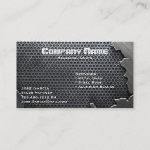 Knäckt metall visitkort