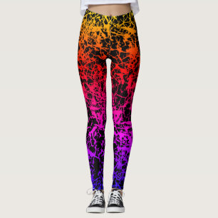 Knäckt solnedgångdamasker leggings